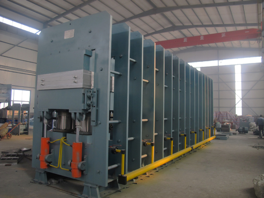 Mesin Vulkanisir Otomatis Karet 1200T Kontrol PLC Mesin Tikar Karet