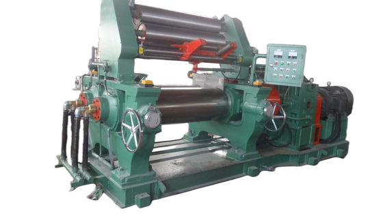 Harga yang pantas Sistem Kontrol PLC 16 Inch Rubber Mixing Mill Untuk Komposisi Rubber Mixing Line on line