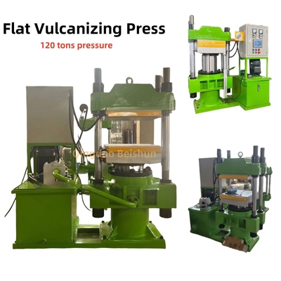 120 Ton Clamping Force Electric Heating Flat Vulcanizing Press Untuk Produksi Bagian Keramik Karet Konduktif