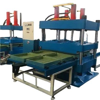 100T Tekanan Hidraulik 1000x1000 Mesin Vulcanisasi Lempeng Datar - Karet Granule Floor Tile Making Machine