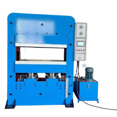 Kualitas 1000×1000mm Struktur Kerangka Meja Kerja Mesin Pencet Vulkanisasi Datar dengan Sistem Hidraulik 400 ton pabrik