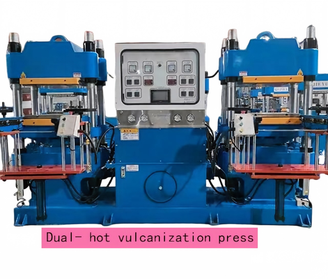 Kualitas XLB-500×500 Mesin Vulkanisasi Dua Kursi Kecil - Percetakan Panas Karet Unit Ganda Satu-Stop - Percetakan Flatbed Dua-Shaft 50 Ton/80 Ton pabrik